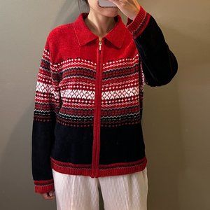 NWOT Croft & Barrow Christmas Zip Up Sweater Cardigan sz S Croft & Barrow